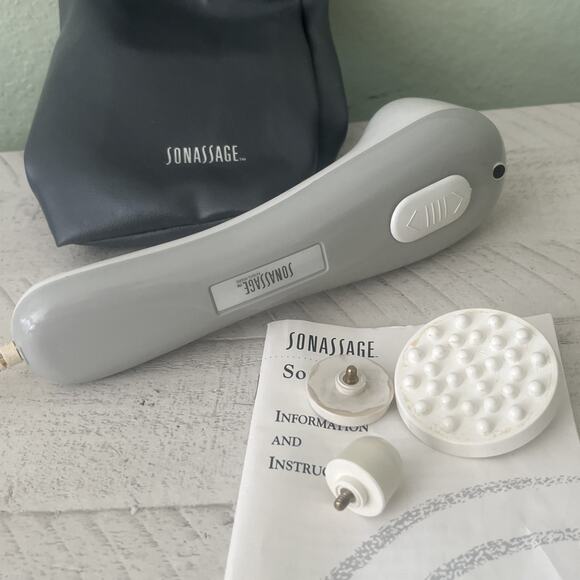Sonic Other - Vintage Sonassage Sonic Pain Reliever Vibrate Handheld Body Massager w/ 3 Heads